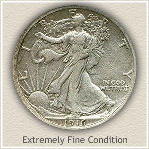 1916 Half Dollar Extremely Fine Condition