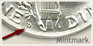 1917 Dime D Mintmark Location