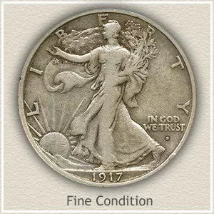 1917 Half Dollar Fine Conditon