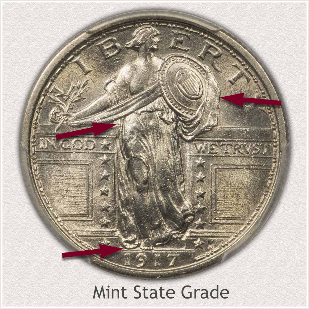 1917 Standing Liberty Quarter Mint State Grade