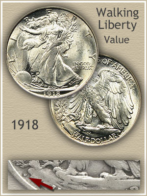 Uncirculated 1918 Half Dollar Value