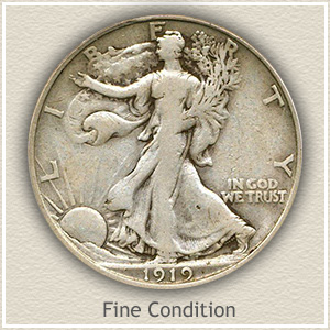 1919 Half Dollar Fine Condition