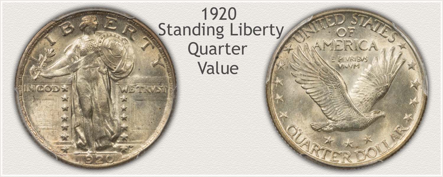 1920 Quarter - Standing Liberty Series - Obverse and Reverse View