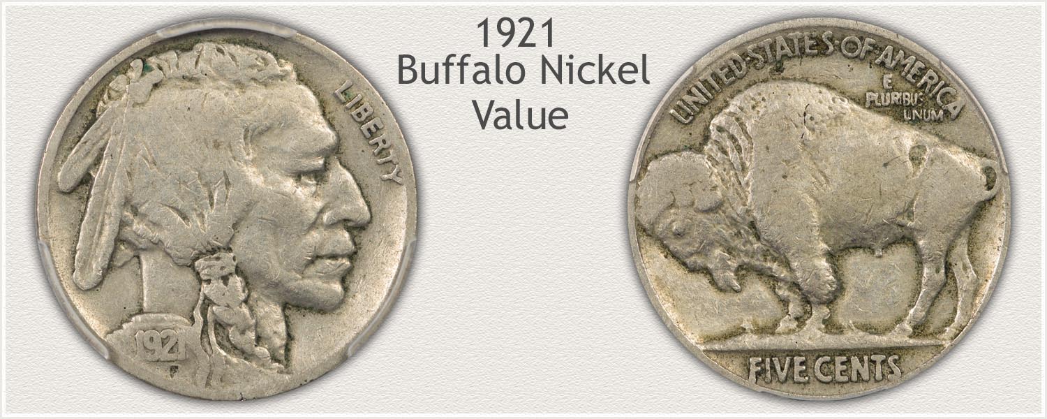 Obverse and Reverse View of a 1921 Buffalo Nickel