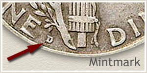 1921 Dime D Mintmark Location