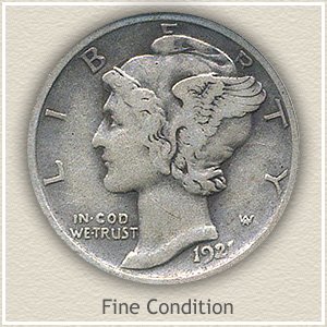 1921 Dime Fine Condition