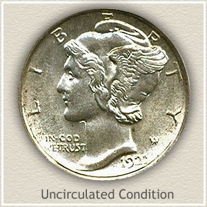 1921 Dime Uncirculated Condition