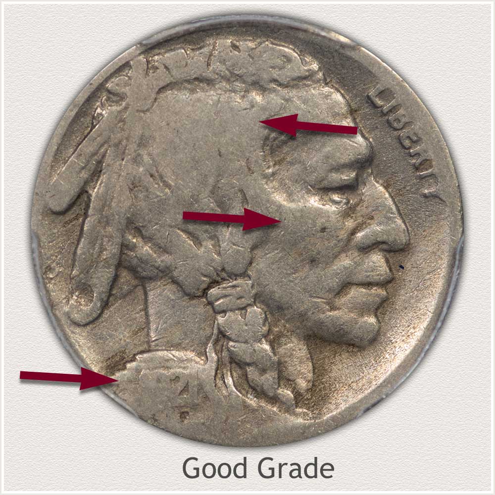 1921-S Buffalo Nickel in Good Grade