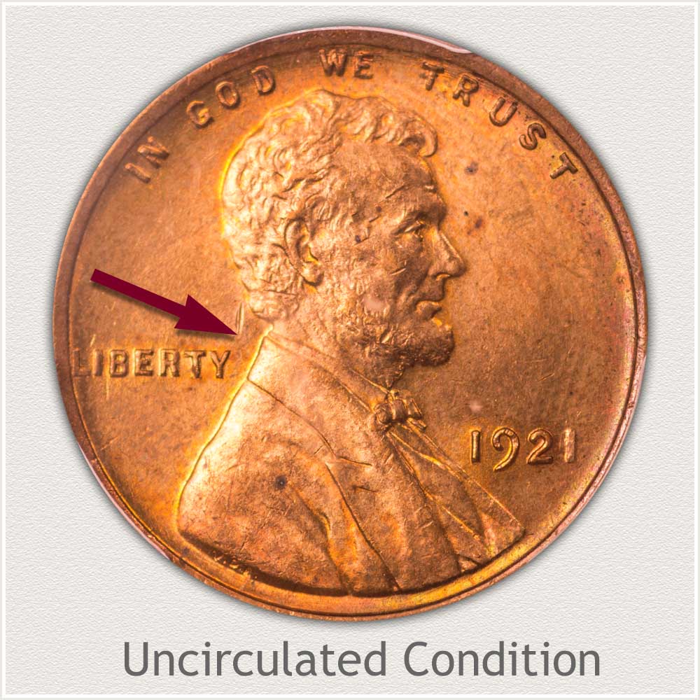 Uncirculated Grade 1921 Lincoln Penny