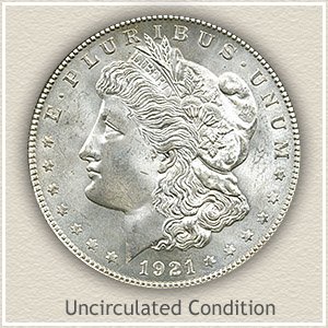 1921 Morgan Silver Dollar Uncirculated Condition