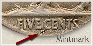 1921 Nickel S Mintmark Location