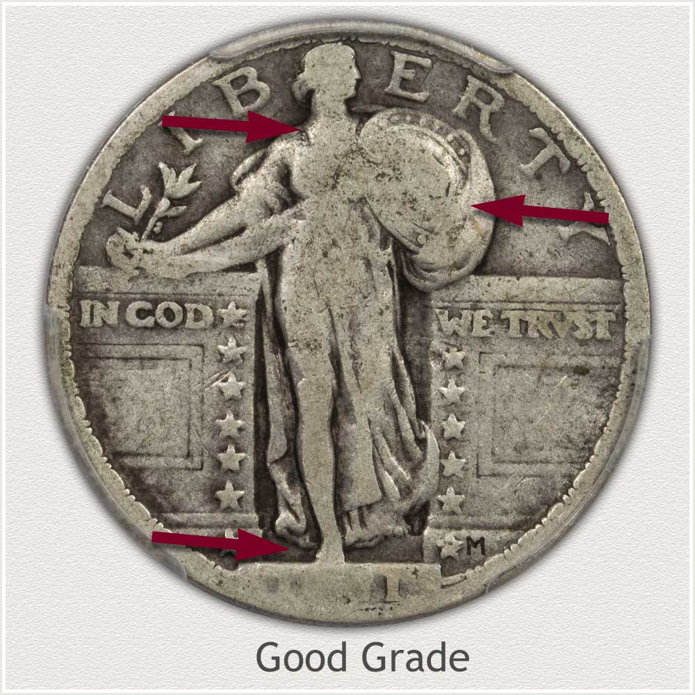 1921 Standing Liberty Quarter in Good Grade