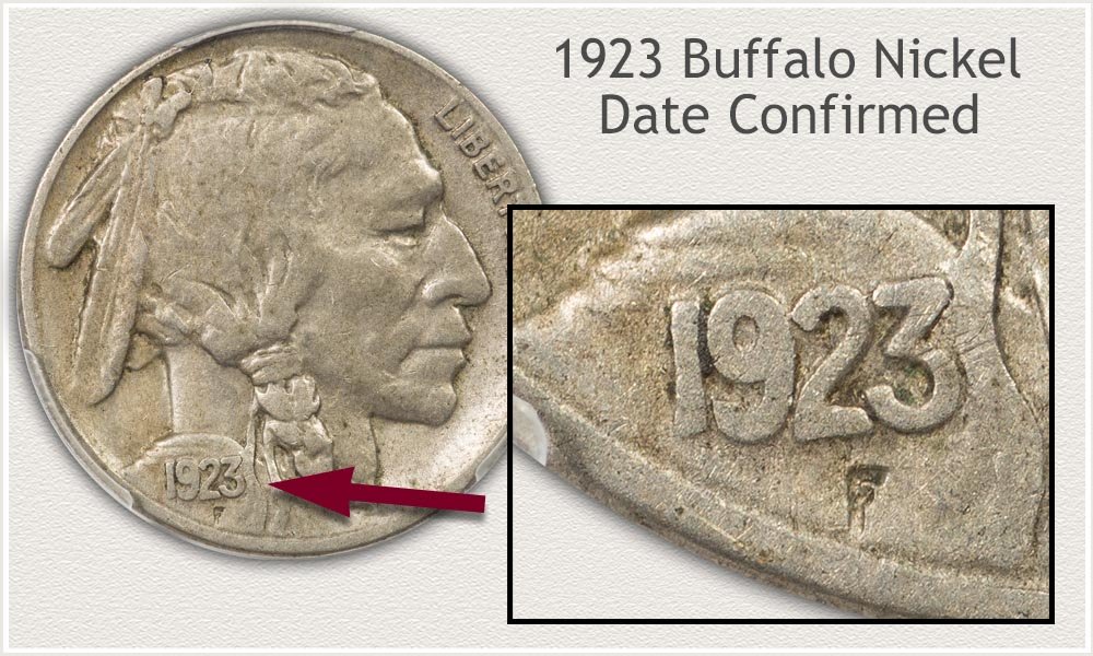 Date Location on a 1923 Buffalo Nickel