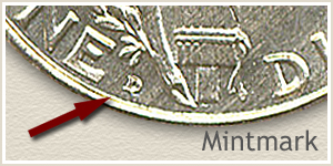 1924 Dime D Mintmark Location