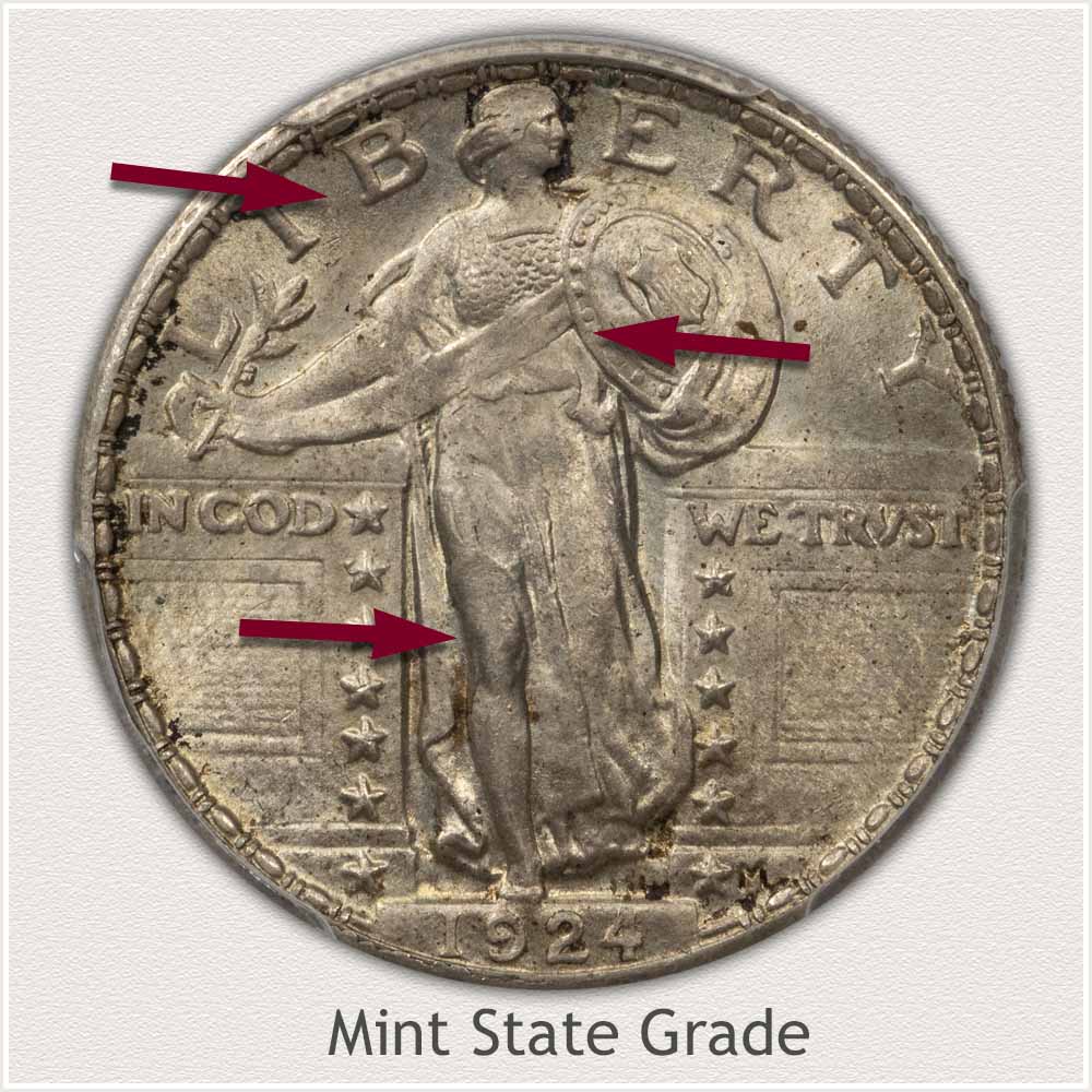 1924 Standing Liberty Quarter Mint State Grade