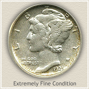 1925 Dime Extremely Fine Condition