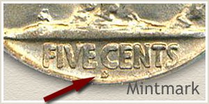 1925 Nickel D Mintmark Location