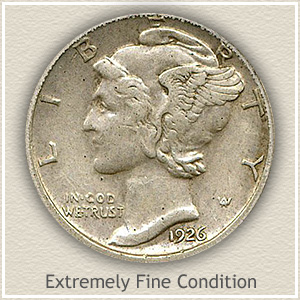 1926 Dime Extremely Fine Condition