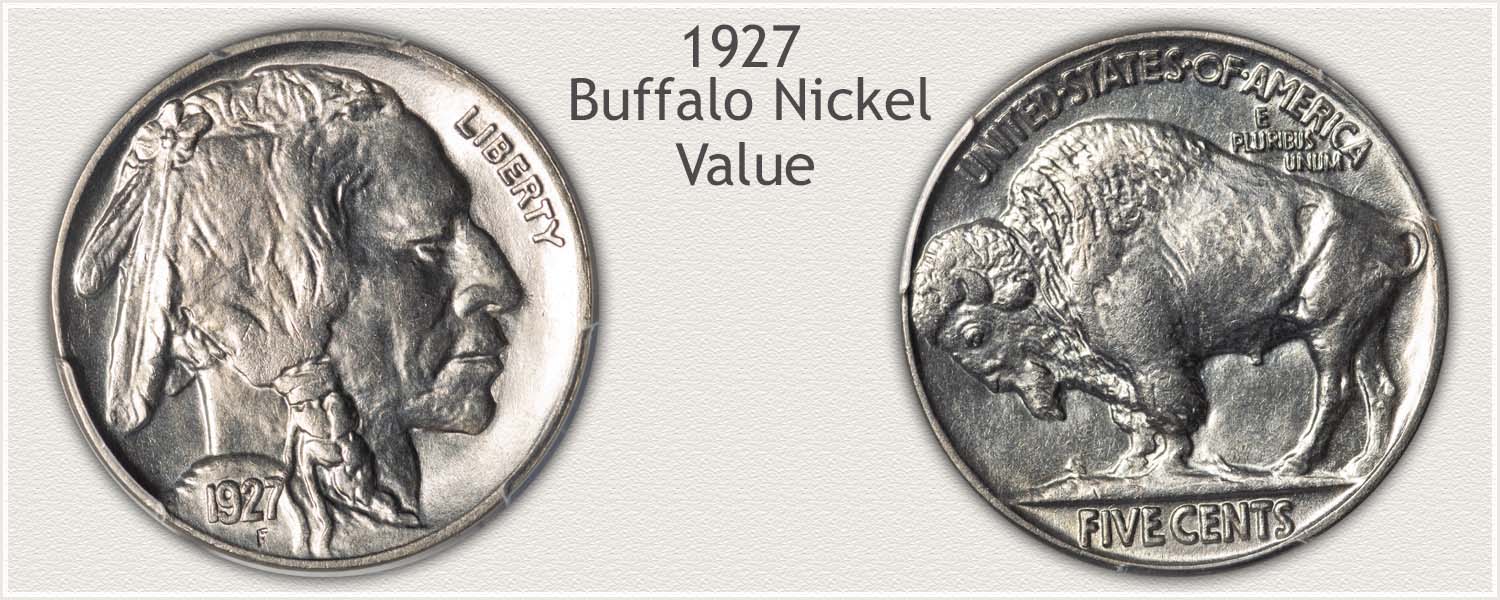 Obverse and Reverse View of a 1927 Buffalo Nickel