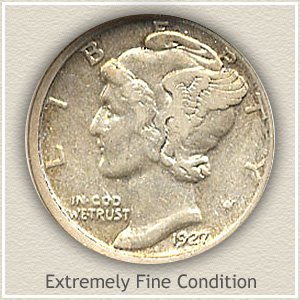 1927 Dime Extremely Fine Condition