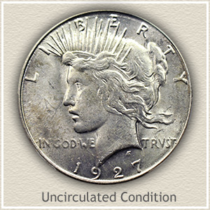 1927 Peace Silver Dollar Uncirculated Condition