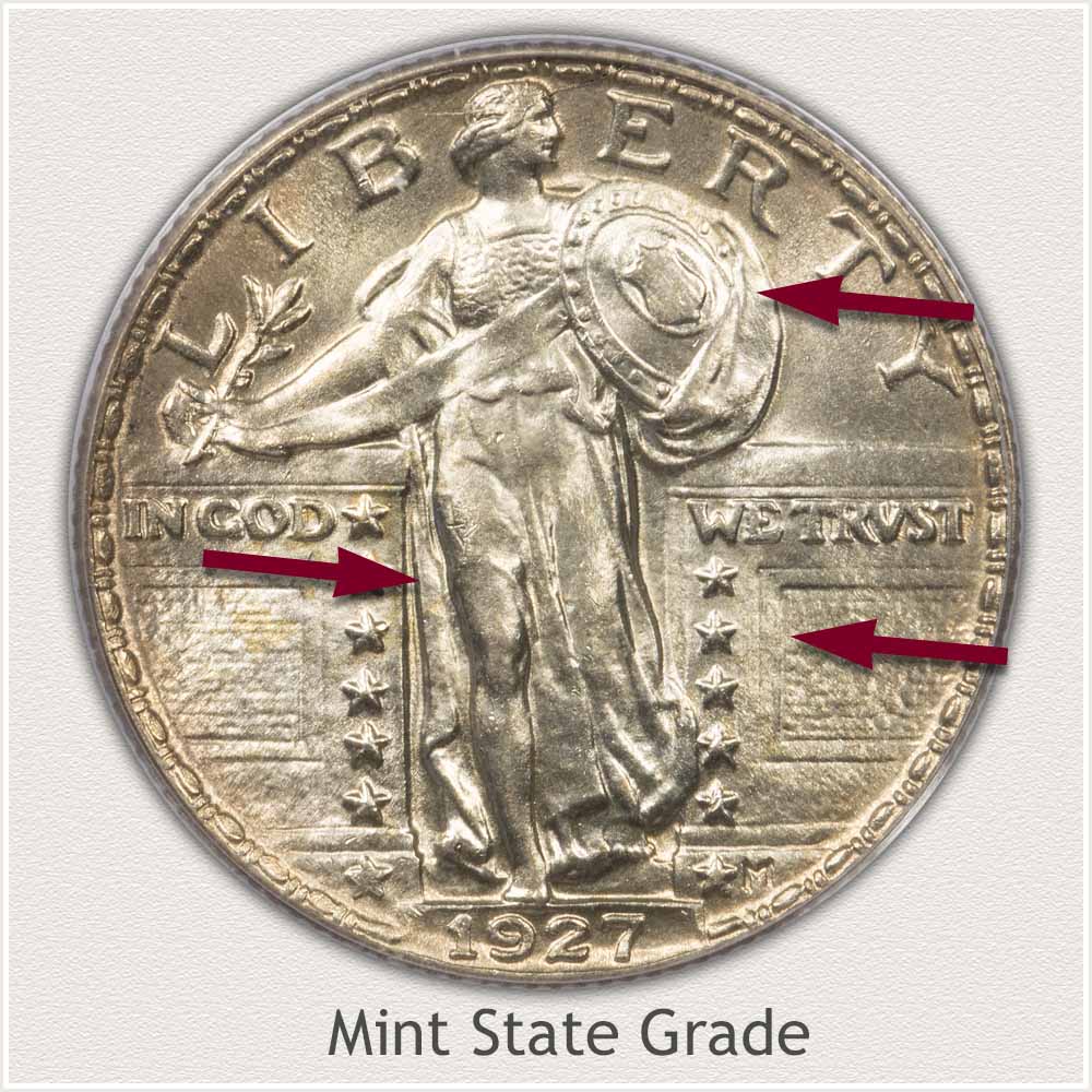 1927 Standing Liberty Quarter Mint State Grade
