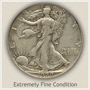 1929 Half Dollar Extremely Fine Condition