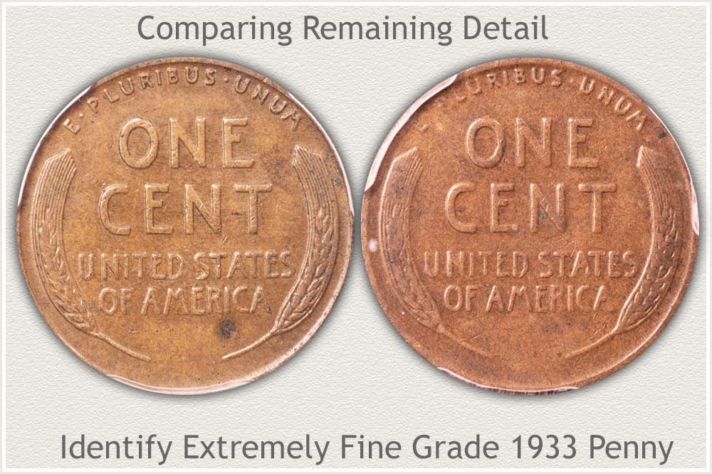 1933 Extremely Fine Reverse | 1933 Fine Grade Reverse