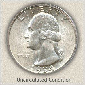 1934 Quarter Uncirculated Condition