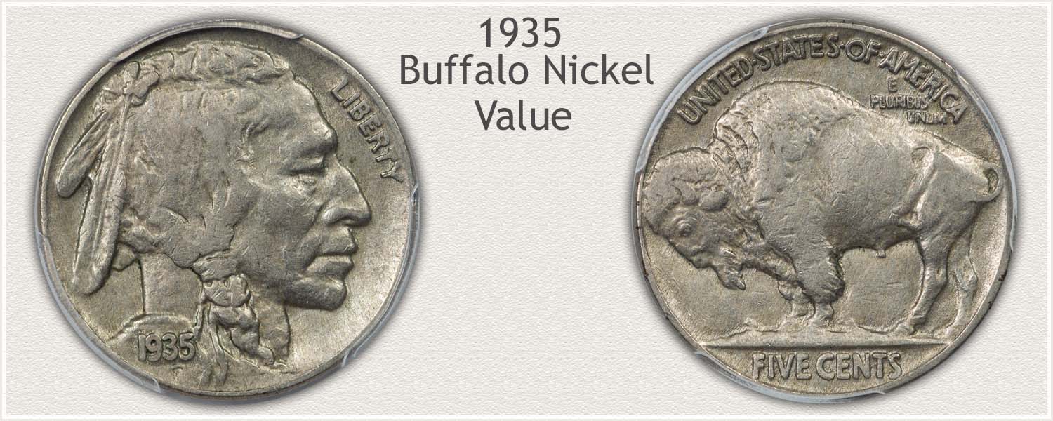 Obverse and Reverse Views of a 1935 Buffalo Nickel