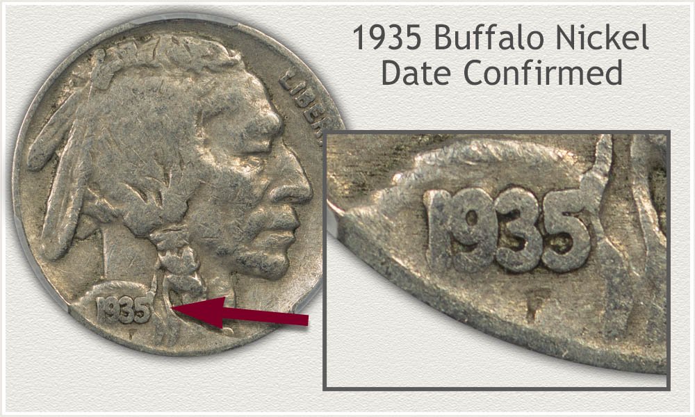 Location of Date on a Buffalo Nickel