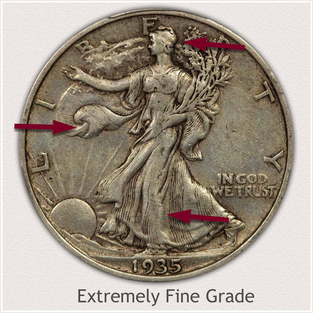 1935-S Walking Liberty Half Dollar in Extremely Fine Grade