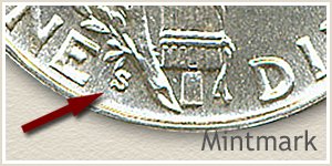 1937 Dime S Mintmark Location