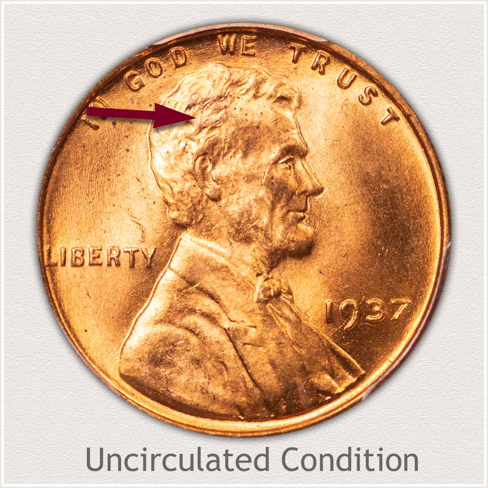 Uncirculated Grade 1937 Lincoln Penny