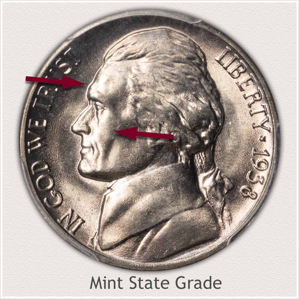 1938 Jefferson Nickel Mint State Grade