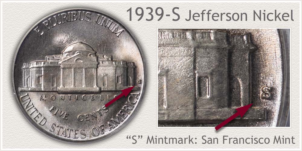 1939-S Jefferson Nickel