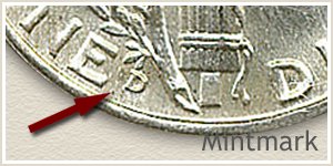 1940 Dime D Mintmark Location