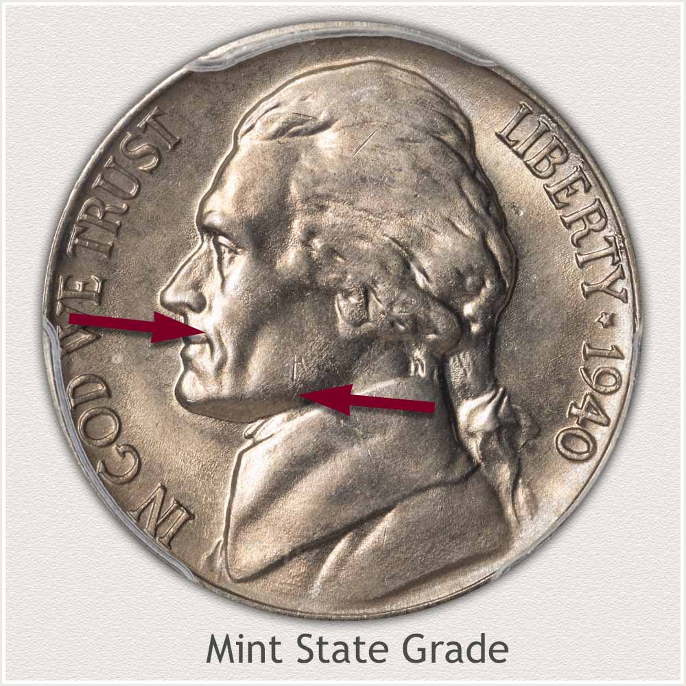 1940 Jefferson Nickel Mint State Grade