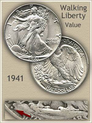 ONE 1941 D Liberty Walking half dollars very sharp coins.... AU//AU