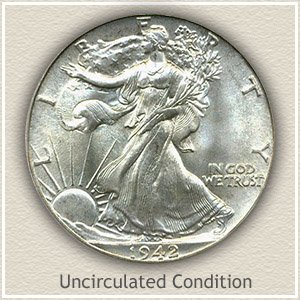 1942 Half Dollar Uncirculated Condition