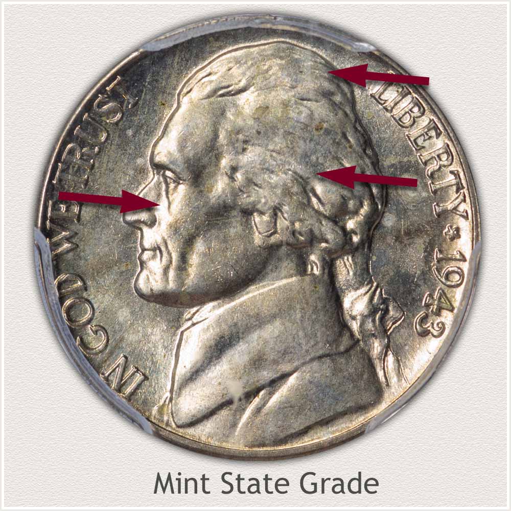 1943 Jefferson Nickel Mint State Grade