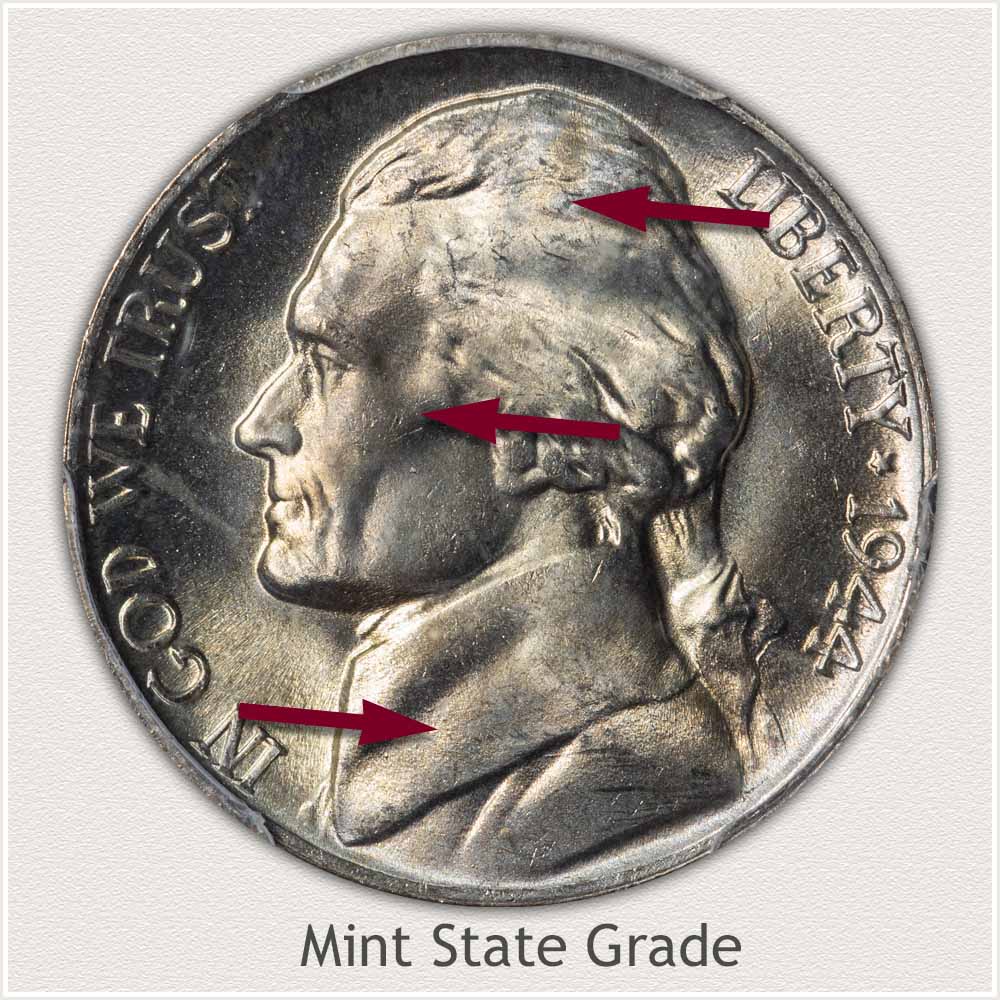 1944 Jefferson Nickel Mint State Grade
