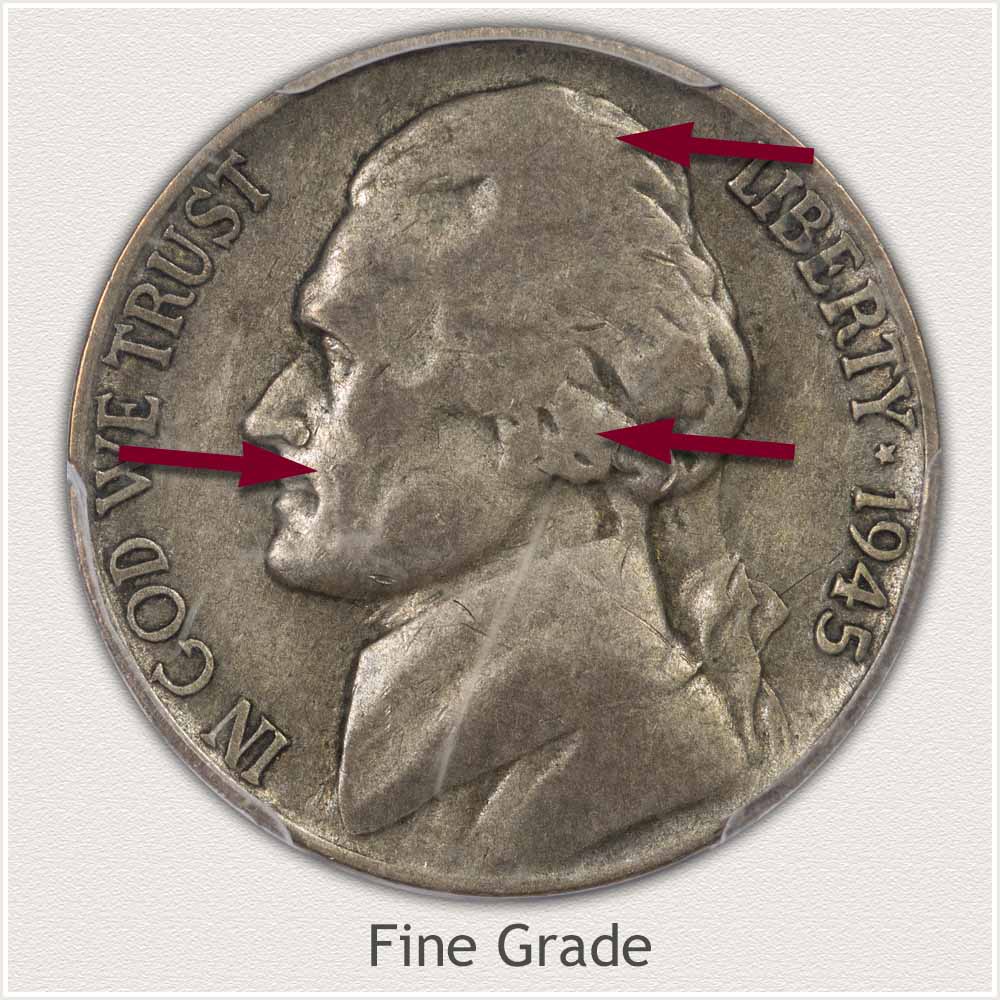 1945 Jefferson Nickel Fine Grade