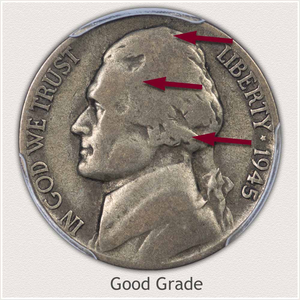 1945 Jefferson Nickel Good Grade