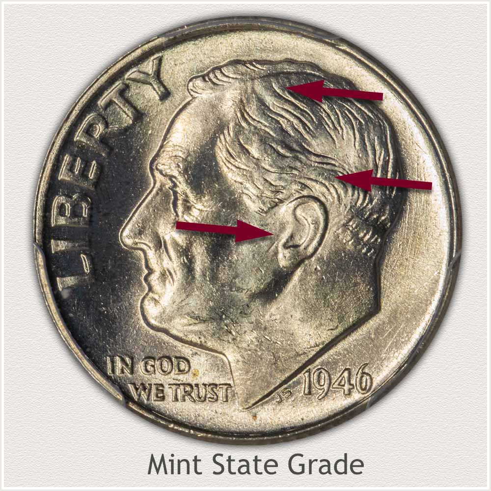 1946 Roosevelt Dime Mint State Grade