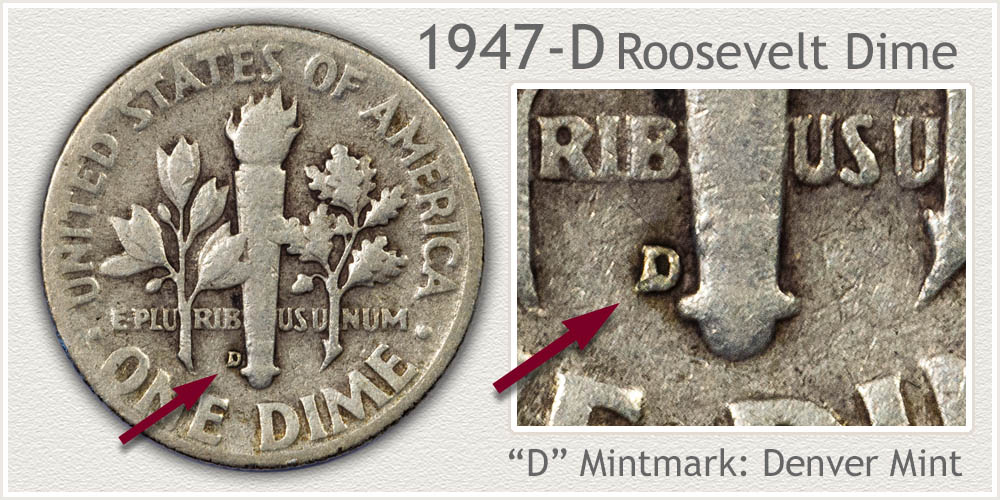 1947-D Roosevelt Dime