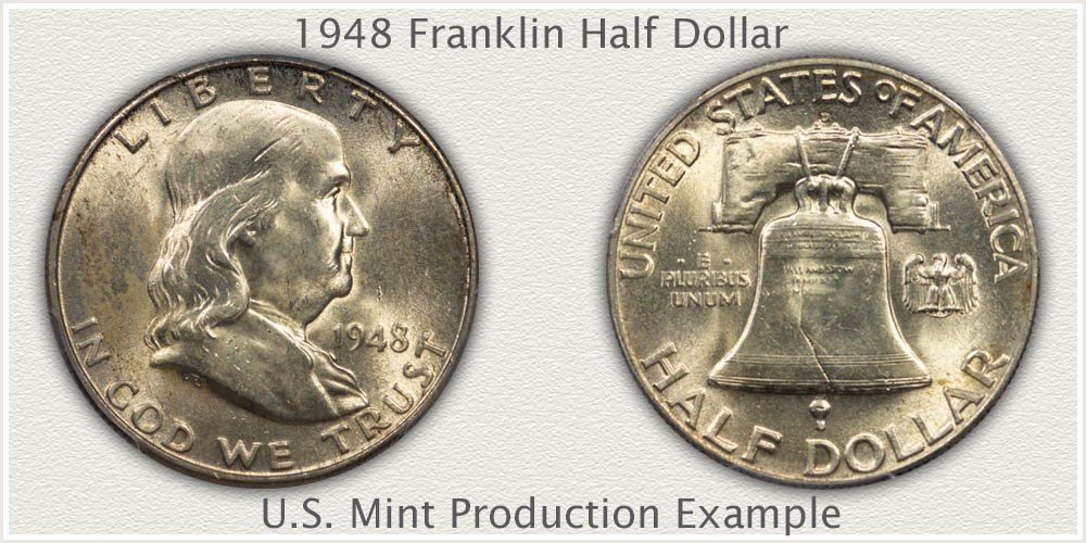1948 Franklin Half Dollar U.S. Mint Production Example
