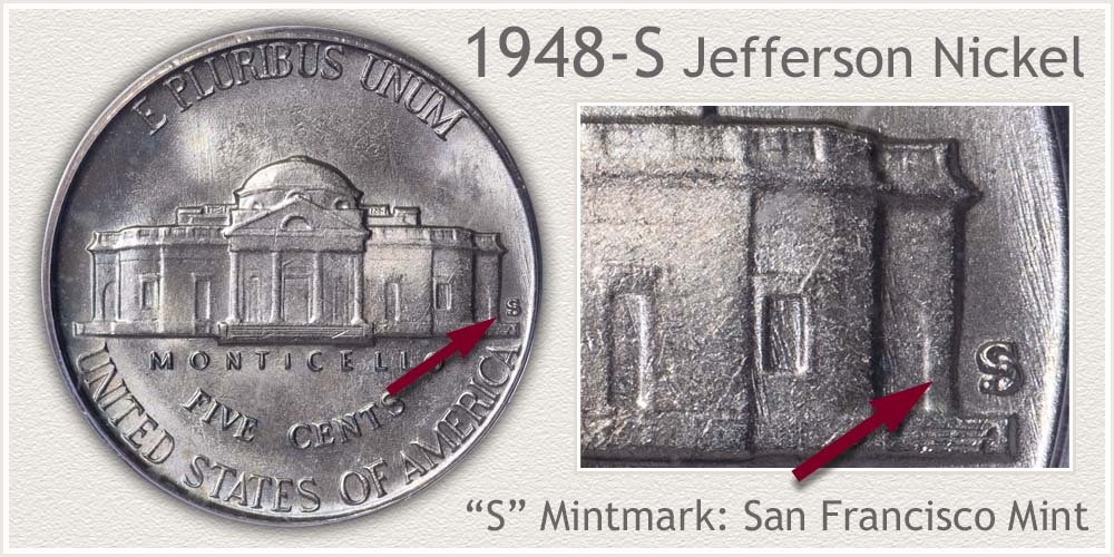 1948-S Jefferson Nickel