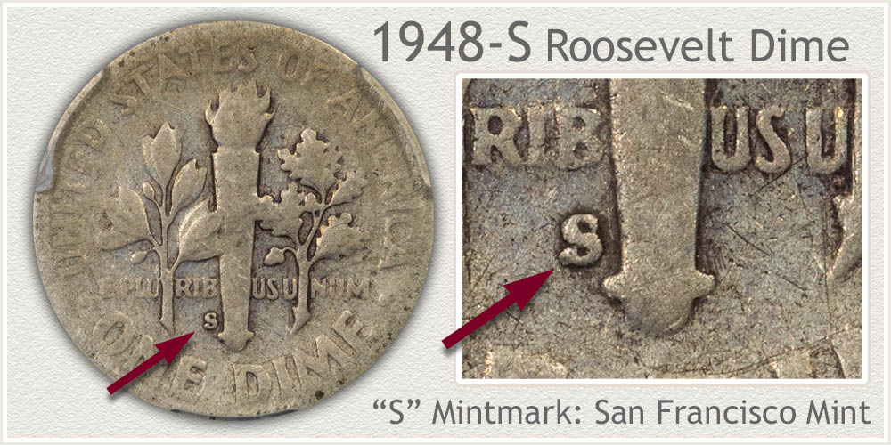 1948-S Roosevelt Dime