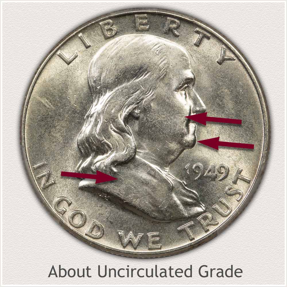 Franklin Half Dollar About Uncirculated Grade